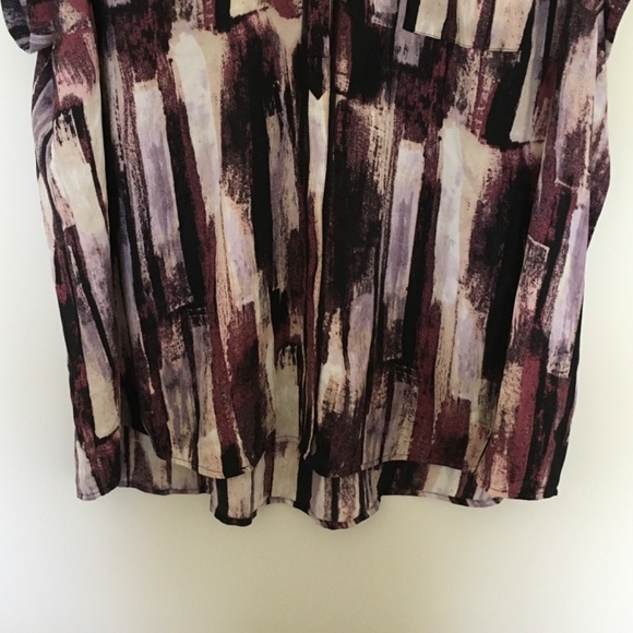 Simply Vera Vera Wang Essential Popover Top Blouse Plus Sz 3X Purple Abstract - Picture 6 of 16